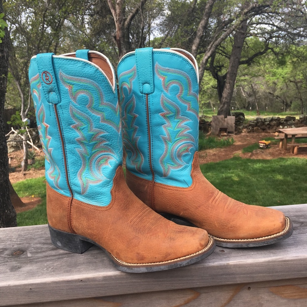 Tony Lamas 8.5 B teal blue oh so cute